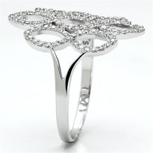 Load image into Gallery viewer, TS071 - Rhodium 925 Sterling Silver Ring with AAA Grade CZ  in Clear