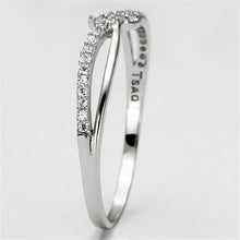 Load image into Gallery viewer, TS074 - Rhodium 925 Sterling Silver Ring with AAA Grade CZ  in Clear