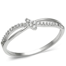 Load image into Gallery viewer, TS074 - Rhodium 925 Sterling Silver Ring with AAA Grade CZ  in Clear