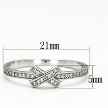 Load image into Gallery viewer, TS075 - Rhodium 925 Sterling Silver Ring with AAA Grade CZ  in Clear