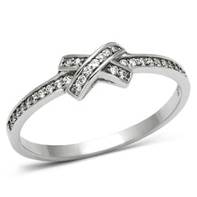 Load image into Gallery viewer, TS075 - Rhodium 925 Sterling Silver Ring with AAA Grade CZ  in Clear