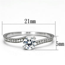 Load image into Gallery viewer, TS078 - Rhodium 925 Sterling Silver Ring with AAA Grade CZ  in Clear