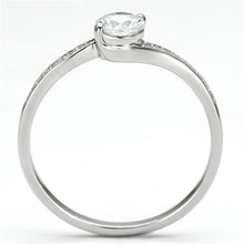 Load image into Gallery viewer, TS078 - Rhodium 925 Sterling Silver Ring with AAA Grade CZ  in Clear