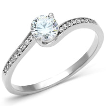 Load image into Gallery viewer, TS078 - Rhodium 925 Sterling Silver Ring with AAA Grade CZ  in Clear