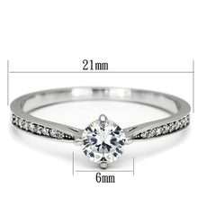 Load image into Gallery viewer, TS079 - Rhodium 925 Sterling Silver Ring with AAA Grade CZ  in Clear