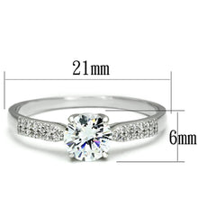 Load image into Gallery viewer, TS080 - Rhodium 925 Sterling Silver Ring with AAA Grade CZ  in Clear