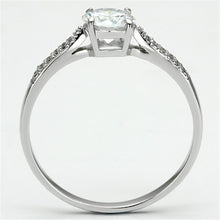 Load image into Gallery viewer, TS080 - Rhodium 925 Sterling Silver Ring with AAA Grade CZ  in Clear