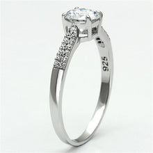 Load image into Gallery viewer, TS080 - Rhodium 925 Sterling Silver Ring with AAA Grade CZ  in Clear