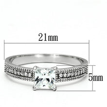 Load image into Gallery viewer, TS081 - Rhodium 925 Sterling Silver Ring with AAA Grade CZ  in Clear