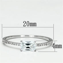 Load image into Gallery viewer, TS082 - Rhodium 925 Sterling Silver Ring with AAA Grade CZ  in Clear