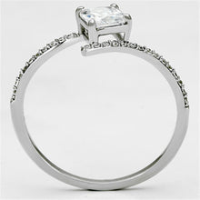 Load image into Gallery viewer, TS083 - Rhodium 925 Sterling Silver Ring with AAA Grade CZ  in Clear