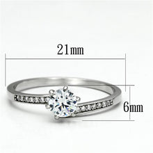 Load image into Gallery viewer, TS084 - Rhodium 925 Sterling Silver Ring with AAA Grade CZ  in Clear