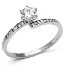 Load image into Gallery viewer, TS084 - Rhodium 925 Sterling Silver Ring with AAA Grade CZ  in Clear