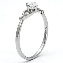 Load image into Gallery viewer, TS085 - Rhodium 925 Sterling Silver Ring with AAA Grade CZ  in Clear