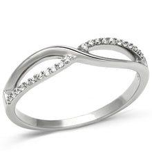 Load image into Gallery viewer, TS087 - Rhodium 925 Sterling Silver Ring with AAA Grade CZ  in Clear