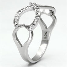 Load image into Gallery viewer, TS088 - Rhodium 925 Sterling Silver Ring with AAA Grade CZ  in Clear