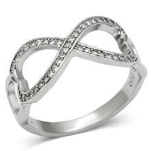 Load image into Gallery viewer, TS088 - Rhodium 925 Sterling Silver Ring with AAA Grade CZ  in Clear