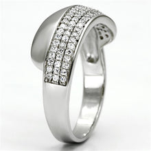 Load image into Gallery viewer, TS089 - Rhodium 925 Sterling Silver Ring with AAA Grade CZ  in Clear