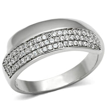 Load image into Gallery viewer, TS089 - Rhodium 925 Sterling Silver Ring with AAA Grade CZ  in Clear