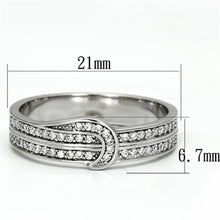 Load image into Gallery viewer, TS091 - Rhodium 925 Sterling Silver Ring with AAA Grade CZ  in Clear