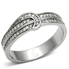 Load image into Gallery viewer, TS091 - Rhodium 925 Sterling Silver Ring with AAA Grade CZ  in Clear