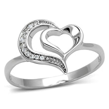 Load image into Gallery viewer, TS093 - Rhodium 925 Sterling Silver Ring with AAA Grade CZ  in Clear