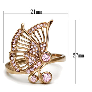 TS094 - Rose Gold 925 Sterling Silver Ring with AAA Grade CZ  in Rose