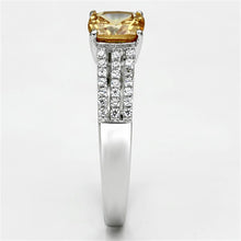 Load image into Gallery viewer, TS099 - Rhodium 925 Sterling Silver Ring with AAA Grade CZ  in Champagne