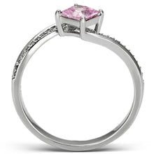 Load image into Gallery viewer, TS100 - Rhodium 925 Sterling Silver Ring with AAA Grade CZ  in Rose