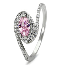 Load image into Gallery viewer, TS101 - Rhodium 925 Sterling Silver Ring with AAA Grade CZ  in Rose