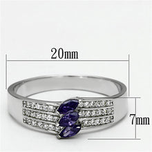 Load image into Gallery viewer, TS104 - Rhodium 925 Sterling Silver Ring with AAA Grade CZ  in Amethyst