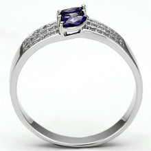 Load image into Gallery viewer, TS104 - Rhodium 925 Sterling Silver Ring with AAA Grade CZ  in Amethyst