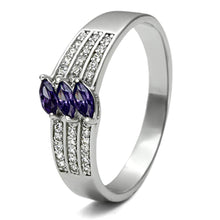 Load image into Gallery viewer, TS104 - Rhodium 925 Sterling Silver Ring with AAA Grade CZ  in Amethyst