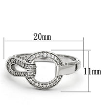 Load image into Gallery viewer, TS105 - Rhodium 925 Sterling Silver Ring with AAA Grade CZ  in Clear