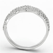 Load image into Gallery viewer, TS106 - Rhodium 925 Sterling Silver Ring with AAA Grade CZ  in Clear