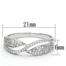 Load image into Gallery viewer, TS108 - Rhodium 925 Sterling Silver Ring with AAA Grade CZ  in Clear