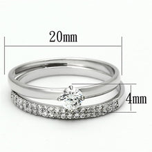 Load image into Gallery viewer, TS110 - Rhodium 925 Sterling Silver Ring with AAA Grade CZ  in Clear