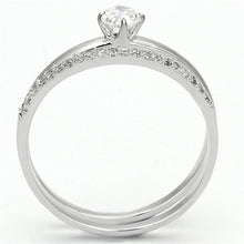 Load image into Gallery viewer, TS110 - Rhodium 925 Sterling Silver Ring with AAA Grade CZ  in Clear