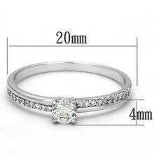 Load image into Gallery viewer, TS112 - Rhodium 925 Sterling Silver Ring with AAA Grade CZ  in Clear