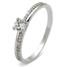 Load image into Gallery viewer, TS112 - Rhodium 925 Sterling Silver Ring with AAA Grade CZ  in Clear