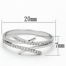 Load image into Gallery viewer, TS113 - Rhodium 925 Sterling Silver Ring with AAA Grade CZ  in Clear