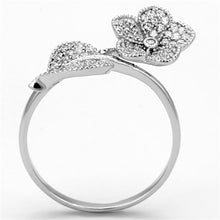 Load image into Gallery viewer, TS114 - Rhodium 925 Sterling Silver Ring with AAA Grade CZ  in Clear