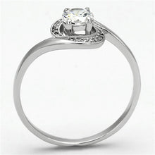 Load image into Gallery viewer, TS116 - Rhodium 925 Sterling Silver Ring with AAA Grade CZ  in Clear