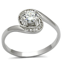 Load image into Gallery viewer, TS116 - Rhodium 925 Sterling Silver Ring with AAA Grade CZ  in Clear