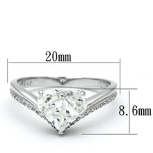 Load image into Gallery viewer, TS118 - Rhodium 925 Sterling Silver Ring with AAA Grade CZ  in Clear