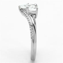 Load image into Gallery viewer, TS118 - Rhodium 925 Sterling Silver Ring with AAA Grade CZ  in Clear