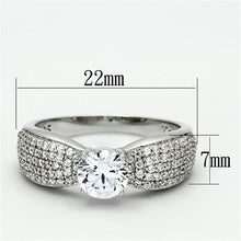 Load image into Gallery viewer, TS119 - Rhodium 925 Sterling Silver Ring with AAA Grade CZ  in Clear