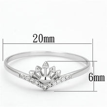 Load image into Gallery viewer, TS120 - Rhodium 925 Sterling Silver Ring with AAA Grade CZ  in Clear