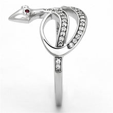 Load image into Gallery viewer, TS123 - Rhodium 925 Sterling Silver Ring with AAA Grade CZ  in Ruby