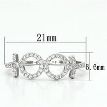 Load image into Gallery viewer, TS129 - Rhodium 925 Sterling Silver Ring with AAA Grade CZ  in Clear